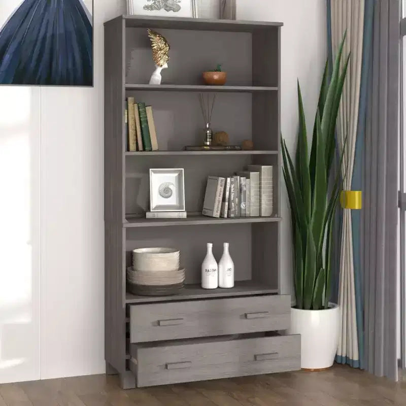 vidaXL Highboard Set of 2 Honey Solid pine wood Large Highboard