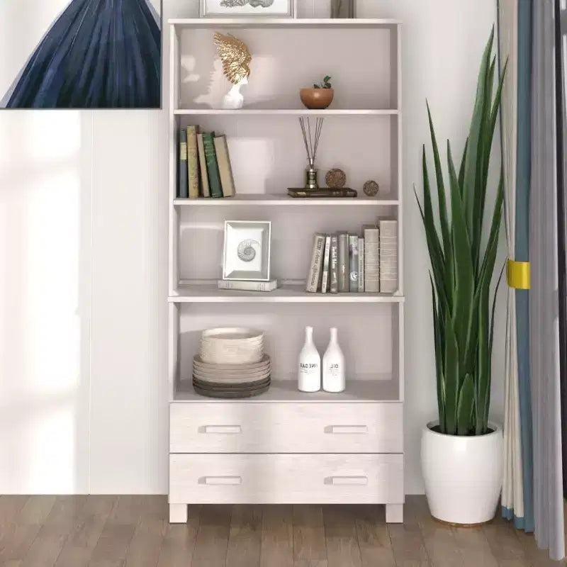 vidaXL Highboard Set of 2 Honey Solid pine wood Large Highboard