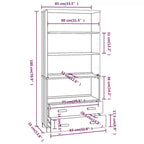 vidaXL Highboard Set of 2 Honey Solid pine wood Large Highboard