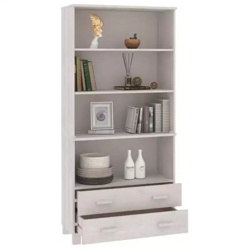 vidaXL Highboard Set of 2 Honey Solid pine wood Large Highboard