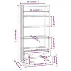 vidaXL Highboard Set of 2 Honey Solid pine wood Large Highboard