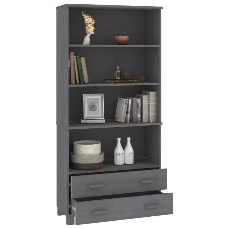 vidaXL Highboard Set of 2 Honey Solid pine wood Large Highboard