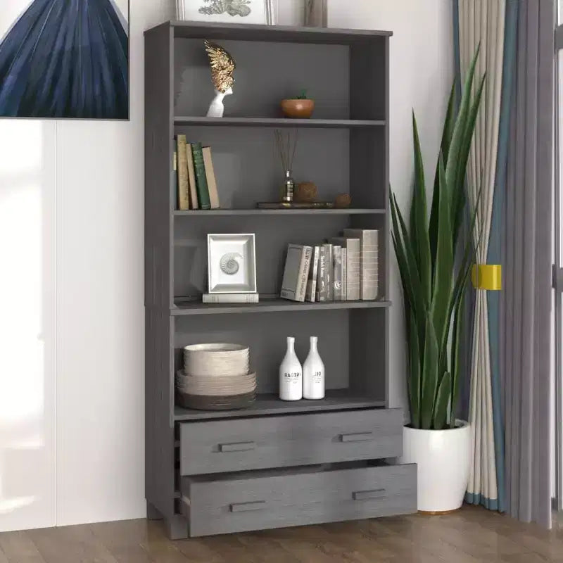 vidaXL Highboard Set of 2 Honey Solid pine wood Large Highboard