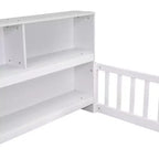 MAYEERTY Full Bed Frame Soft-Close Drawers Solid Pine Wood No Box Spring Needed