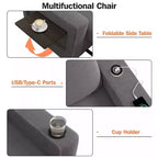 Dyonery 42.5 3-in-1 Convertible Sleeper Chair Bed - Pull Out Reclining Sofa Bed with Adjustable Backrest, USB Charging Ports, Cup Holder