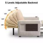 Dyonery 42.5 3-in-1 Convertible Sleeper Chair Bed - Pull Out Reclining Sofa Bed with Adjustable Backrest, USB Charging Ports, Cup Holder