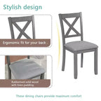 GDFStudio Loren 5-Piece Dining Set with Solid Wood Frame and Upholstered Chairs