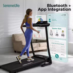 Tapis Roulant Pieghevole Portatile SereneLife con Inclinazione Regolabile e 12 Programmi di Allenamento Preimpostati