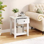 Costway 1/2 PCS Nightstand with Drawer 3-Tier Modern Bedside Table with Open Shelf Storage for Bedroom White/Black