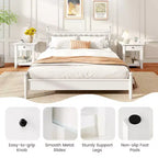 Costway 1/2 PCS Nightstand with Drawer 3-Tier Modern Bedside Table with Open Shelf Storage for Bedroom White/Black