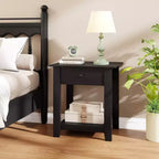 Costway 1/2 PCS Nightstand with Drawer 3-Tier Modern Bedside Table with Open Shelf Storage for Bedroom White/Black