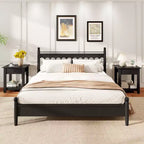 Costway 1/2 PCS Nightstand with Drawer 3-Tier Modern Bedside Table with Open Shelf Storage for Bedroom White/Black