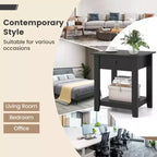 Costway 1/2 PCS Nightstand with Drawer 3-Tier Modern Bedside Table with Open Shelf Storage for Bedroom White/Black