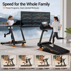 Home Incline Treadmill with Handle Bar, Foldable Walking Pad with LED Display, 7-Layer Shock Absorption, Quiet Motor, Large Capacity
