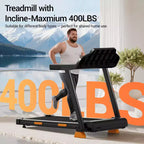 Home Incline Treadmill with Handle Bar, Foldable Walking Pad with LED Display, 7-Layer Shock Absorption, Quiet Motor, Large Capacity