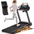 Home Incline Treadmill with Handle Bar, Foldable Walking Pad with LED Display, 7-Layer Shock Absorption, Quiet Motor, Large Capacity