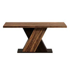MAYEERTY 55 Farmhouse Dining Table, Dark Wood Grain 4-6 Seater Rectangular Kitchen Table, Easy Assembly