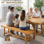 Costway Inch Solid Wood Bench Rustic Farmhouse Narrow Bench for up to 3 People