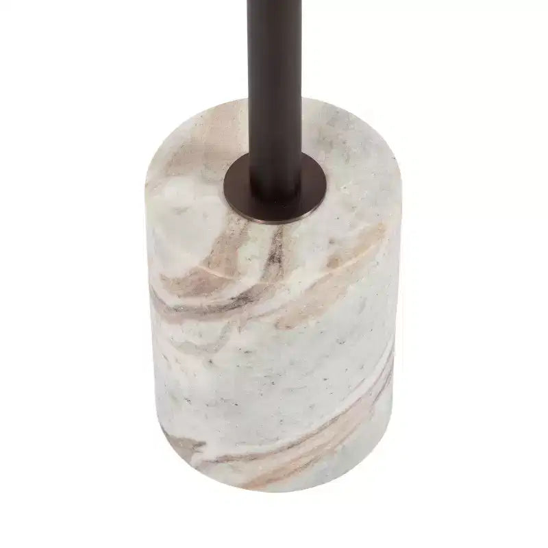 Tavolino con piedistallo Kate and Laurel Hescott in metallo e marmo, marrone, 10x10x24