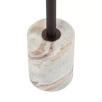 Tavolino con piedistallo Kate and Laurel Hescott in metallo e marmo, marrone, 10x10x24