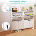 Zevemomo White Shoe Cabinet with 4 Flip Drawers, Hidden Shoe Rack with Adjustable Shelf for Entryway, Hallway, Living Room