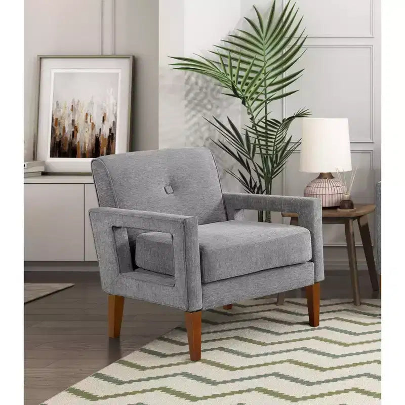 GDFStudio Mason Modern Chenille Upholstered Armchair with Removable Cushion