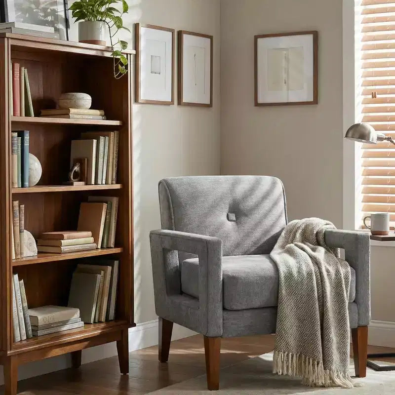 GDFStudio Mason Modern Chenille Upholstered Armchair with Removable Cushion