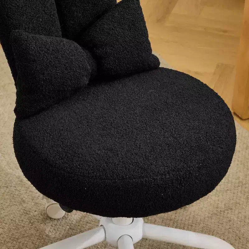 Karl Home | Adjustable Bow Teddy Fabric Bunny Ear Swivel Accent Chair Office Chair