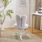 Karl Home | Adjustable Bow Teddy Fabric Bunny Ear Swivel Accent Chair Office Chair