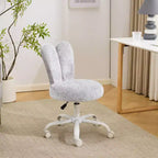 Karl Home | Adjustable Bow Teddy Fabric Bunny Ear Swivel Accent Chair Office Chair