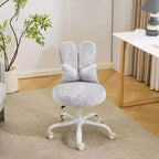 Karl Home | Adjustable Bow Teddy Fabric Bunny Ear Swivel Accent Chair Office Chair