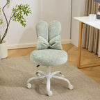 Karl Home | Adjustable Bow Teddy Fabric Bunny Ear Swivel Accent Chair Office Chair