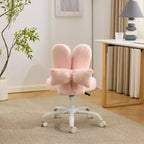 Karl Home | Adjustable Bow Teddy Fabric Bunny Ear Swivel Accent Chair Office Chair
