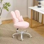 Karl Home | Adjustable Bow Teddy Fabric Bunny Ear Swivel Accent Chair Office Chair