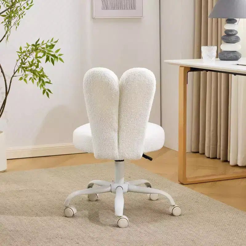 Karl Home | Adjustable Bow Teddy Fabric Bunny Ear Swivel Accent Chair Office Chair