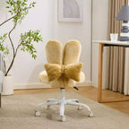 Karl Home | Adjustable Bow Teddy Fabric Bunny Ear Swivel Accent Chair Office Chair