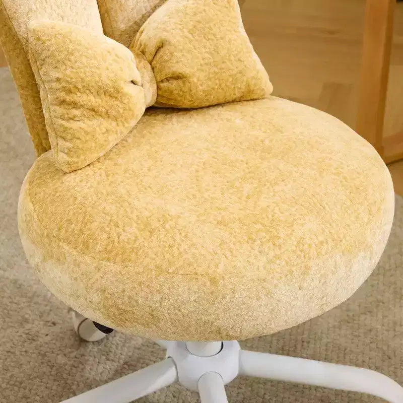 Karl Home | Adjustable Bow Teddy Fabric Bunny Ear Swivel Accent Chair Office Chair