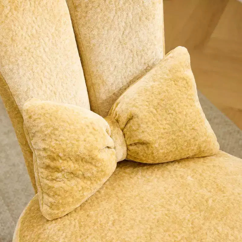 Karl Home | Adjustable Bow Teddy Fabric Bunny Ear Swivel Accent Chair Office Chair