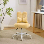 Karl Home | Adjustable Bow Teddy Fabric Bunny Ear Swivel Accent Chair Office Chair