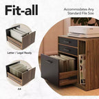 65.5 X 57.6 In Electric L Shaped Standing Desk with 6 Storage Drawers and File Cabinet, 2-Tier Corner Height-adjustable standing desk, Walnut