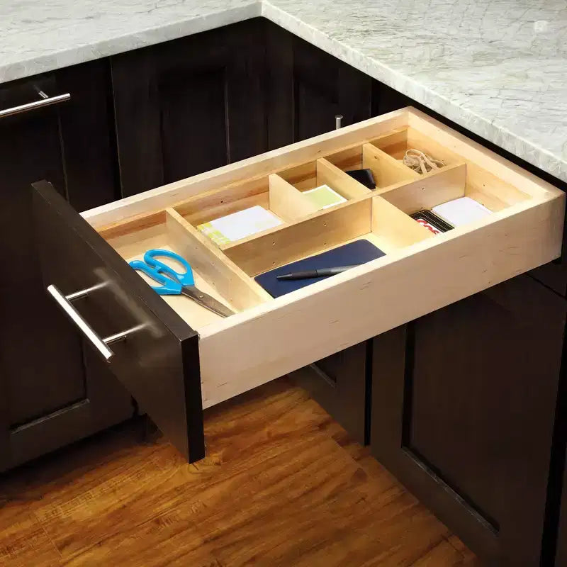 Rev-A-Shelf Kit Organizzatore da Inserimento Personalizzabile per Cassetti da Cucina per Utensili Grandi, Ninnoli e Posate con Clip Regolabili, LD-4CT21-1