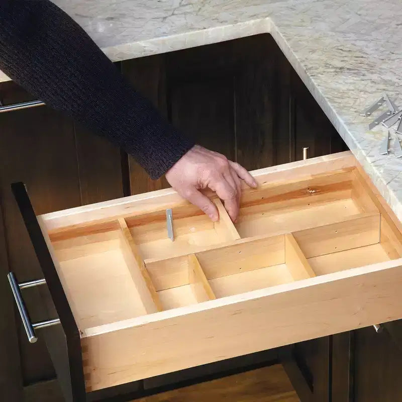 Rev-A-Shelf Kit Organizzatore da Inserimento Personalizzabile per Cassetti da Cucina per Utensili Grandi, Ninnoli e Posate con Clip Regolabili, LD-4CT21-1