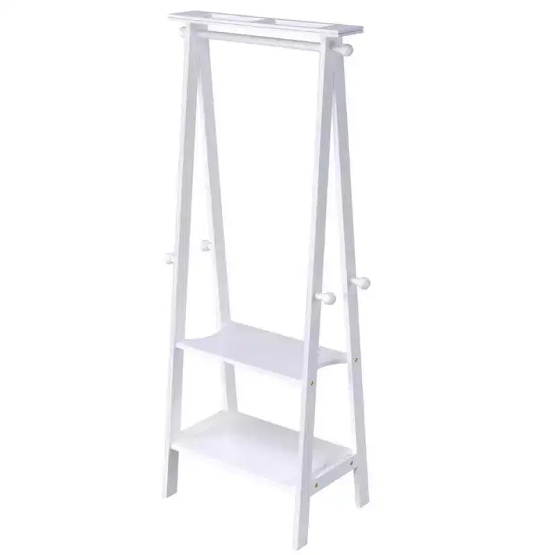 GDFStudio Chinedu Modern 59 Tall Wooden Coat Rack with 3 Open Shelves