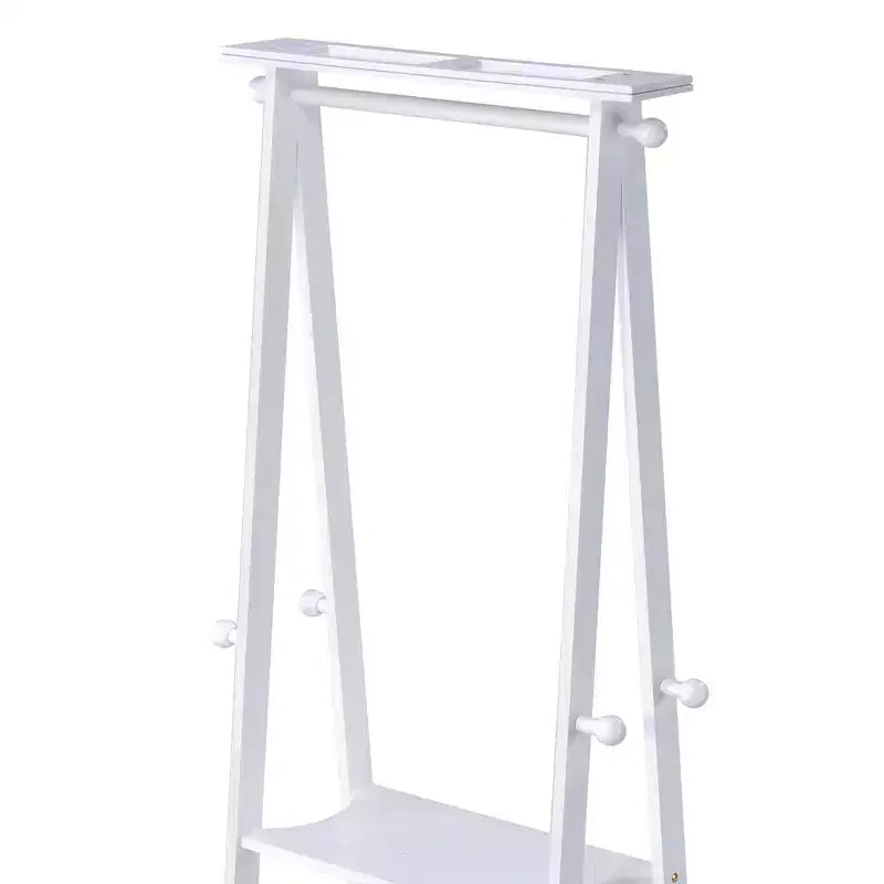 GDFStudio Chinedu Modern 59 Tall Wooden Coat Rack with 3 Open Shelves
