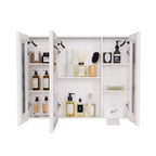 FAMYYT 35 pollici L x 28 pollici A Armadietto a specchio in alluminio con luce, Antiappannamento, Facile da installare