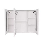 FAMYYT 35 pollici L x 28 pollici A Armadietto a specchio in alluminio con luce, Antiappannamento, Facile da installare