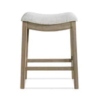 Sgabello da bancone ROME + OAK Parker Backless Saddle, Rovere riciclato, Grigio, Confezione da 3