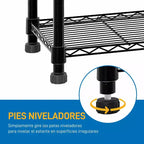 Scaffale Modulare per Carichi Pesanti in Acciaio al Carbonio | Ripiani Regolabili, Organizzatore Autoportante per Garage/Ufficio, Nero