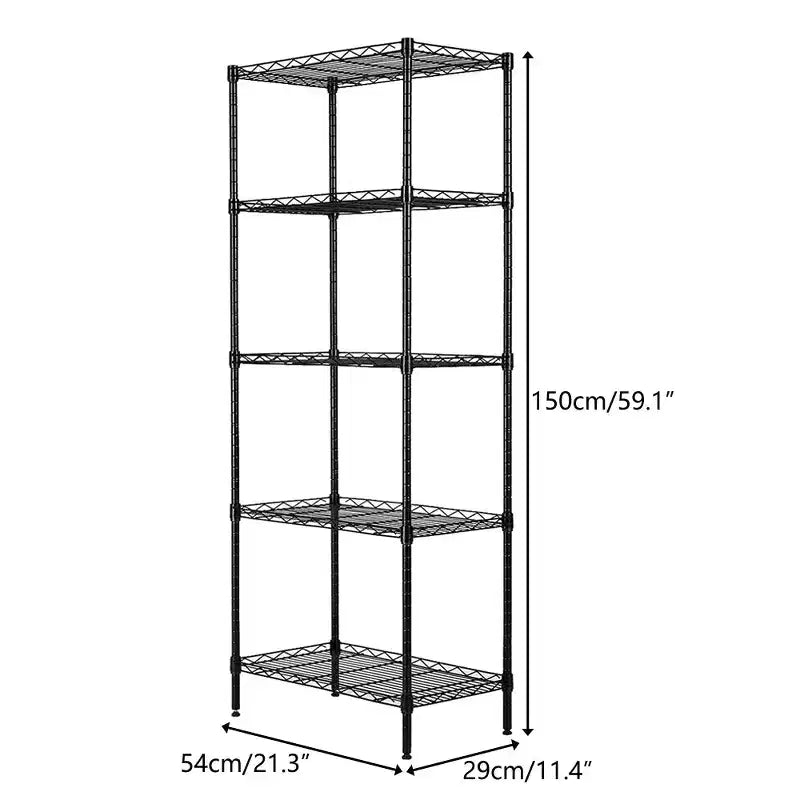 Modular Heavy-Duty Carbon Steel Storage Rack | Adjustable Shelves, Freestanding Organizer for Garage/Office, Black