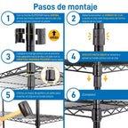 Scaffale Modulare per Carichi Pesanti in Acciaio al Carbonio | Ripiani Regolabili, Organizzatore Autoportante per Garage/Ufficio, Nero